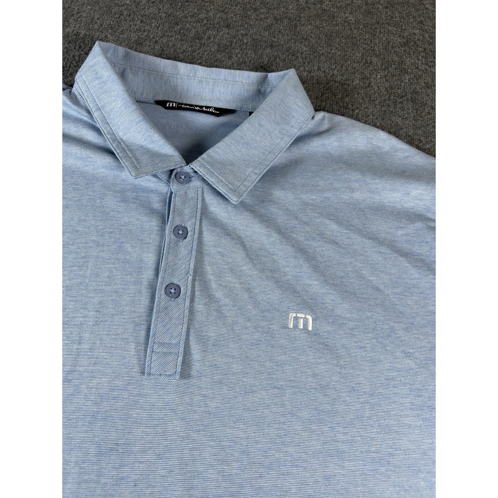 Travis Mathew Men's XXL LightBlue Short Sleeve Polo Golf  Casual
